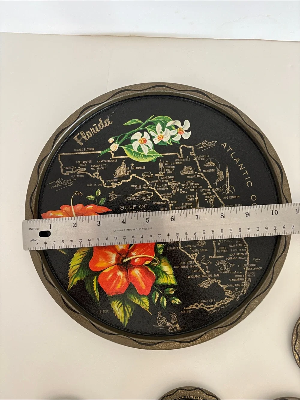 MCM FLORIDA STATE SOUVENIR DRINK TRAY AND COASTER SET / FLORIDA